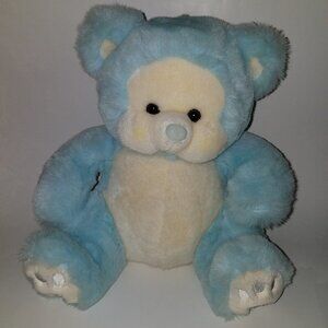 Russ Berrie Blue Teddy Bear Rattle Lovey Plush